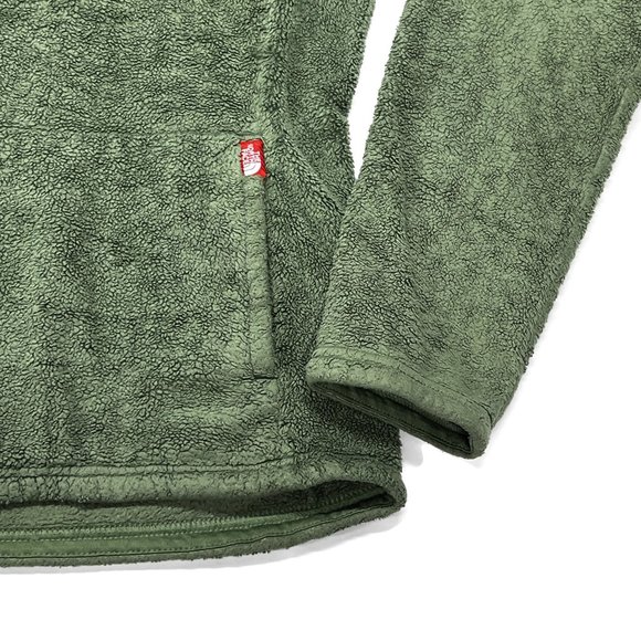 The North Face Mossbud Pullover 1/4 Zip Fleece Jacket Green Womens Medium Pocket - Picture 3 of 7